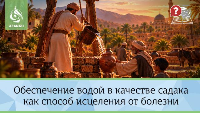 Обеспечение водой в качестве садака как способ исцеления от болезни